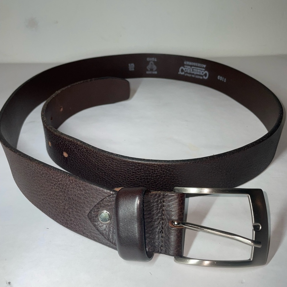 Men’s Genuine Brown Leather Belt Made In Italy Sz 41.5”